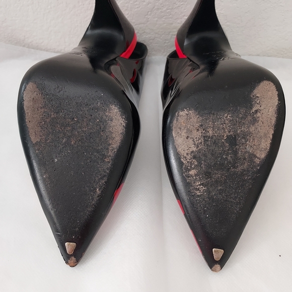 Louis Vuitton sling back patent leather black and fuschia pumps - Picture 11 of 12